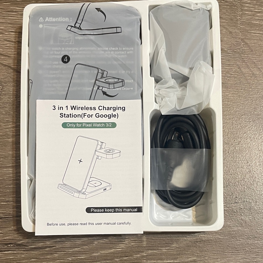 3 in 1 Wireless Charging Station for Google - Black